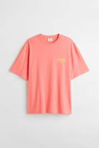 H & M - Relaxed Fit Cotton T-shirt - Red
