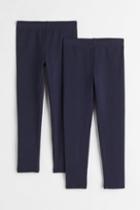 H & M - 2-pack Leggings - Blue