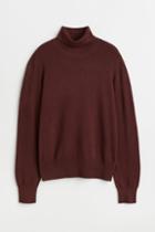 H & M - Fine-knit Turtleneck Sweater - Brown
