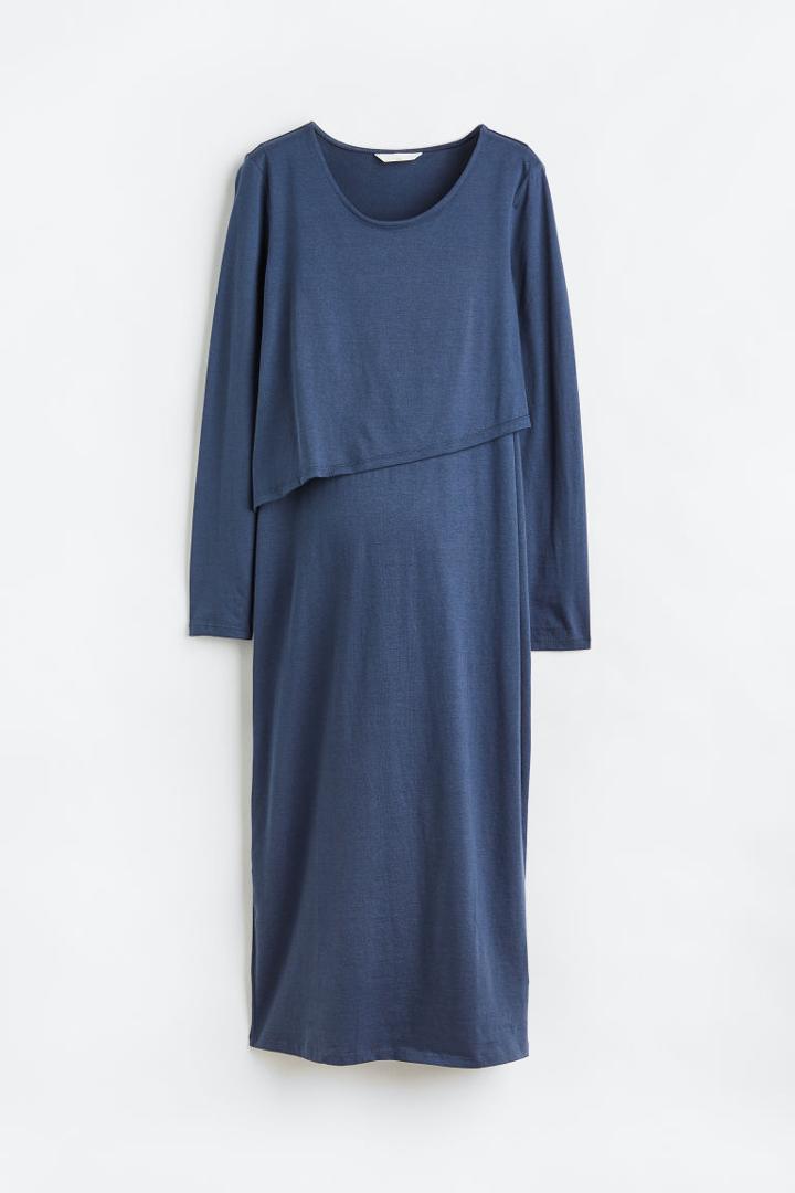 H & M - Mama Modal-blend Nursing Dress - Blue