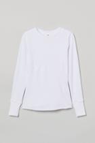 H & M - Ribbed Base-layer Top - White