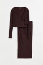 H & M - Mama 2-piece Top And Skirt Set - Red