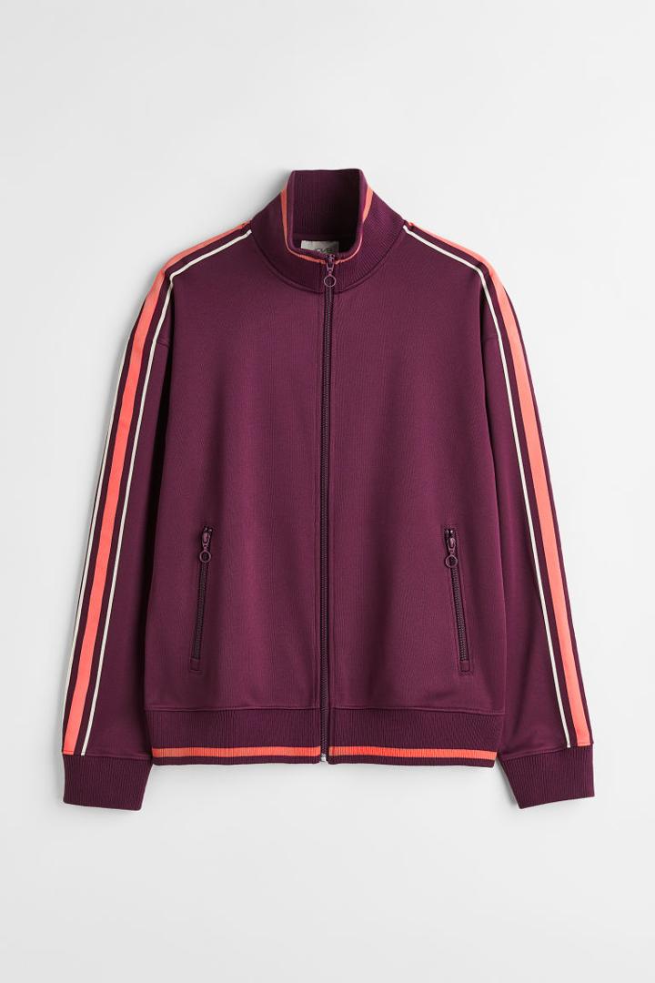 H & M - Track Jacket With Side Stripes - Pink