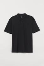 H & M - Cotton Polo Shirt - Black