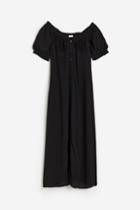 H & M - Crped Off-the-shoulder Dress - Black