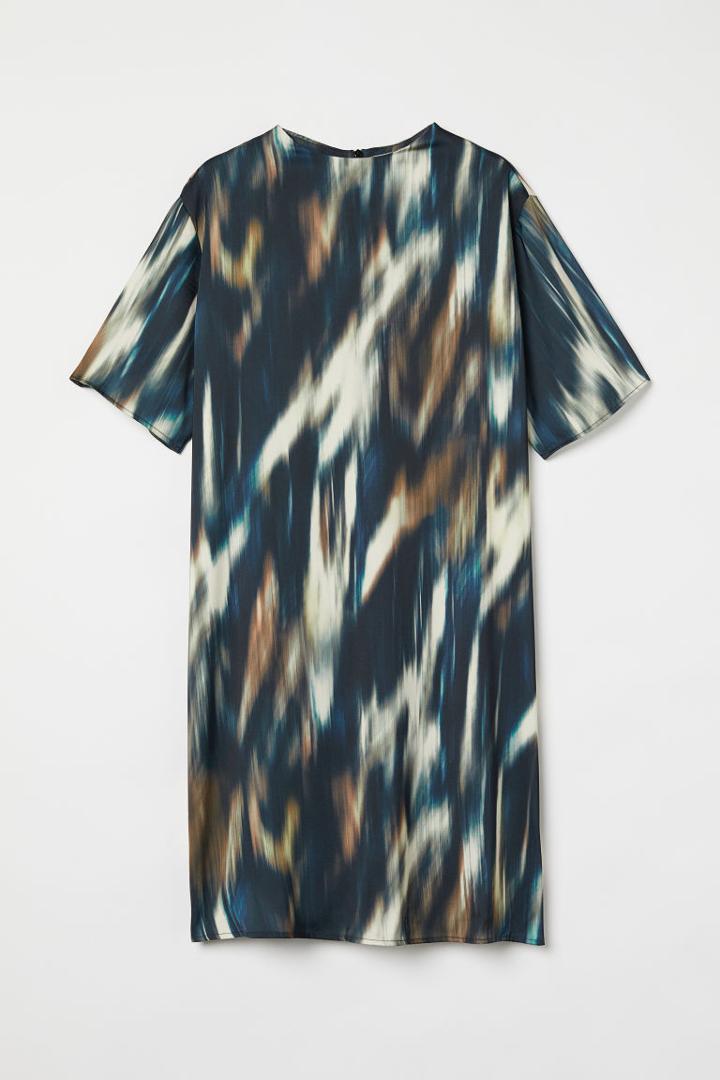 H & M - Satin T-shirt Dress - Black