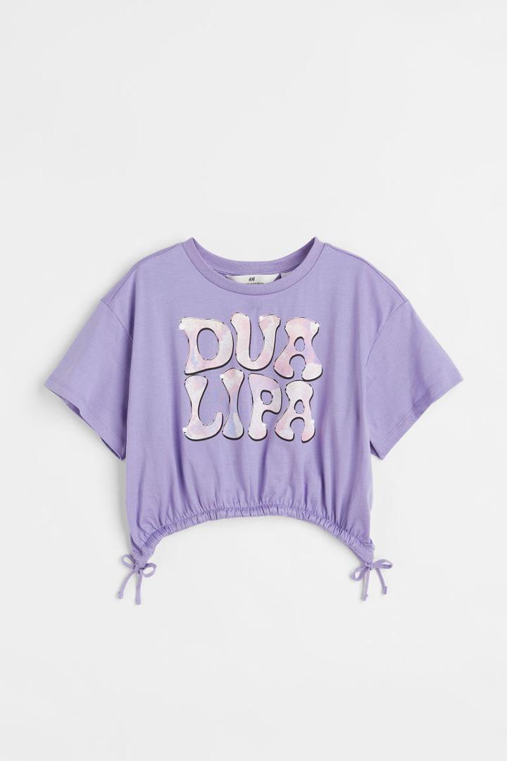 H & M - Drawstring T-shirt - Purple