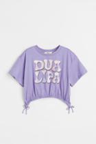 H & M - Drawstring T-shirt - Purple