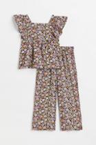 H & M - 2-piece Top And Pants Set - Gray