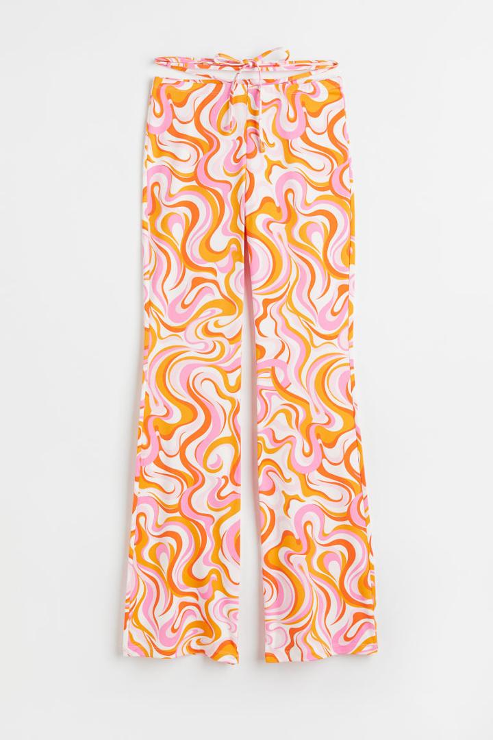H & M - Tie-detail Leggings - White