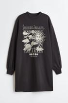 H & M - Oversized Sweatshirt Dress - Gray