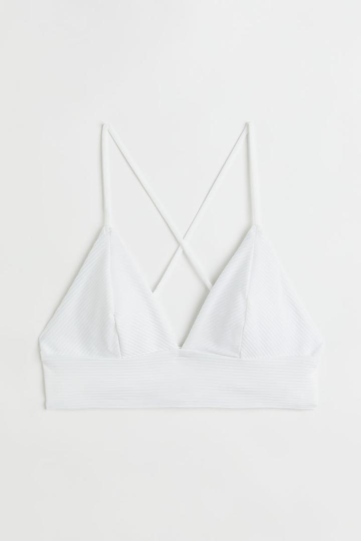 H & M - Padded Bikini Top - White