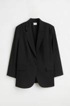 H & M - H & M+ Oversized Single-breasted Jacket - Black