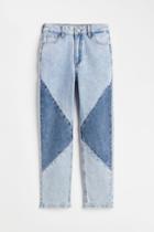 H & M - Relaxed Fit High Ankle Jeans - Turquoise