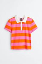 H & M - Short Cotton Polo Shirt - Orange