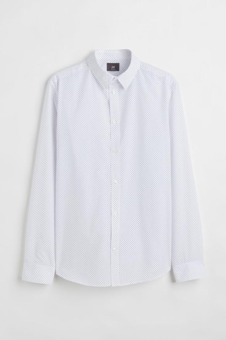 H & M - Slim Fit Easy-iron Shirt - White