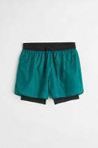 H & M - Regular Fit Double-layered Running Shorts - Turquoise