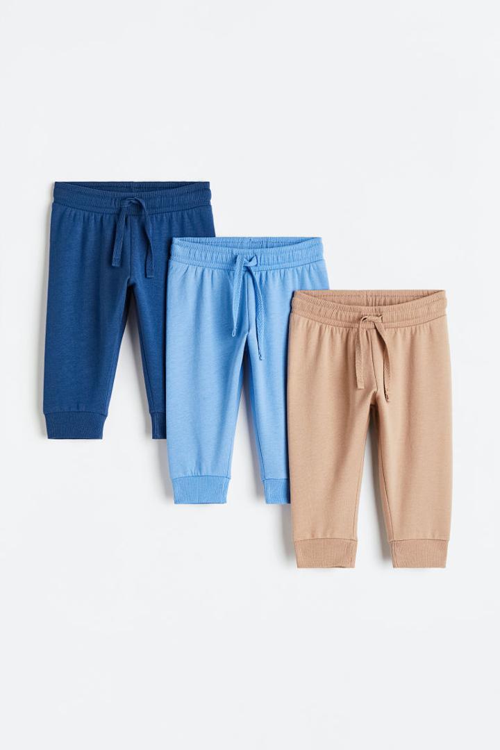 H & M - 3-pack Cotton Joggers - Blue