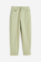 H & M - Mom Loose Fit Twill Pants - Green