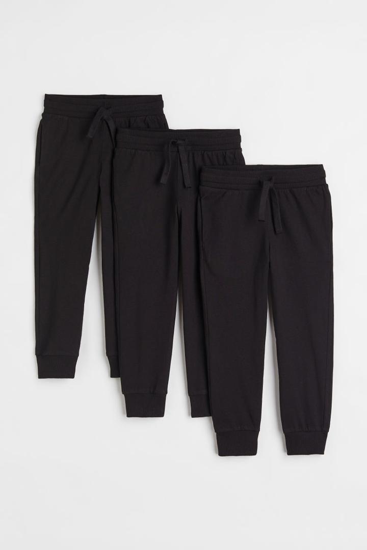 H & M - 3-pack Joggers - Black