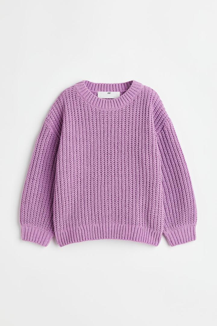 H & M - Knit Chenille Sweater - Purple