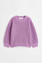 H & M - Knit Chenille Sweater - Purple