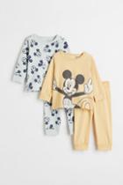 H & M - 2-pack Jersey Sets - Yellow