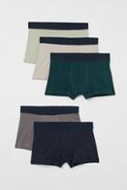 H & M - 5-pack Short Boxer Shorts - Green