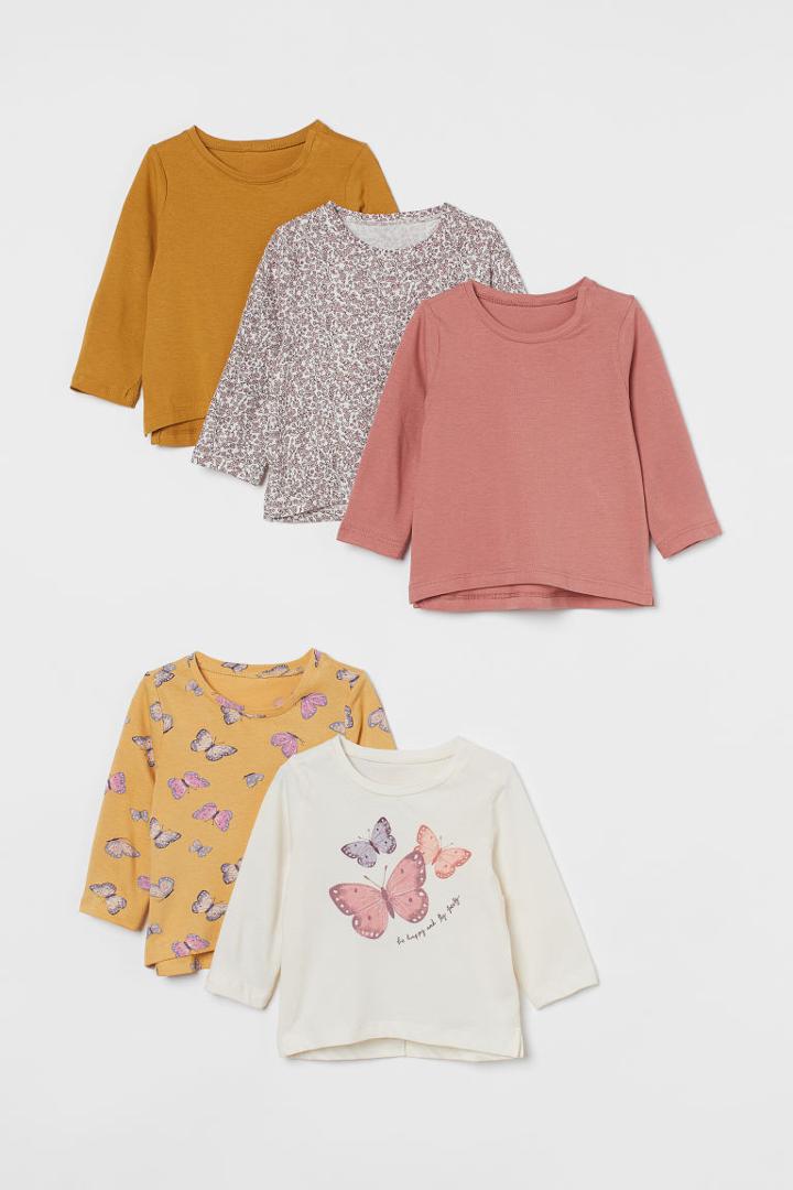 H & M - 5-pack Cotton Tops - White