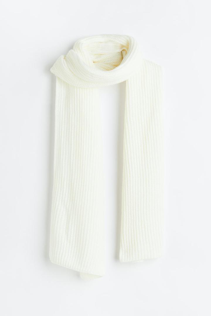 H & M - Knit Scarf - White