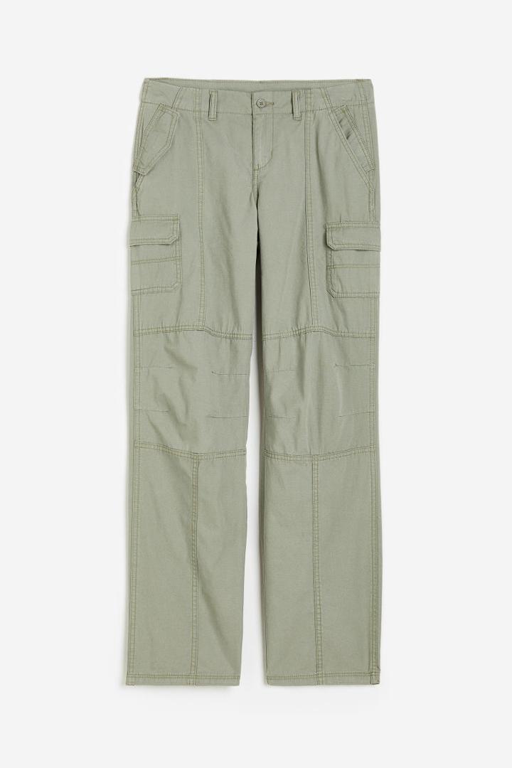 H & M - Low-waist Cargo Pants - Green