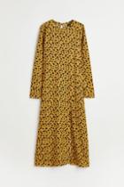 H & M - Crinkled Jersey Dress - Yellow