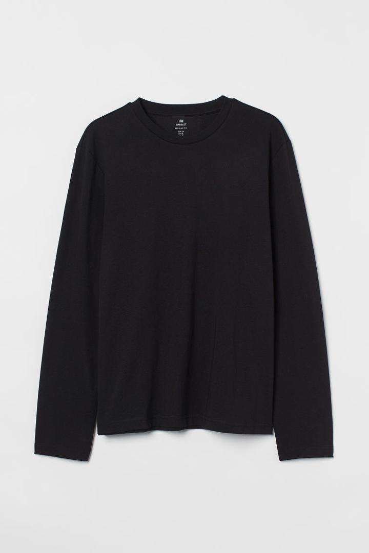 H & M - Regular Fit Thermolite Jersey Shirt - Black