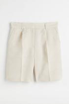 H & M - H & M+ Linen-blend Bermuda Shorts - Beige