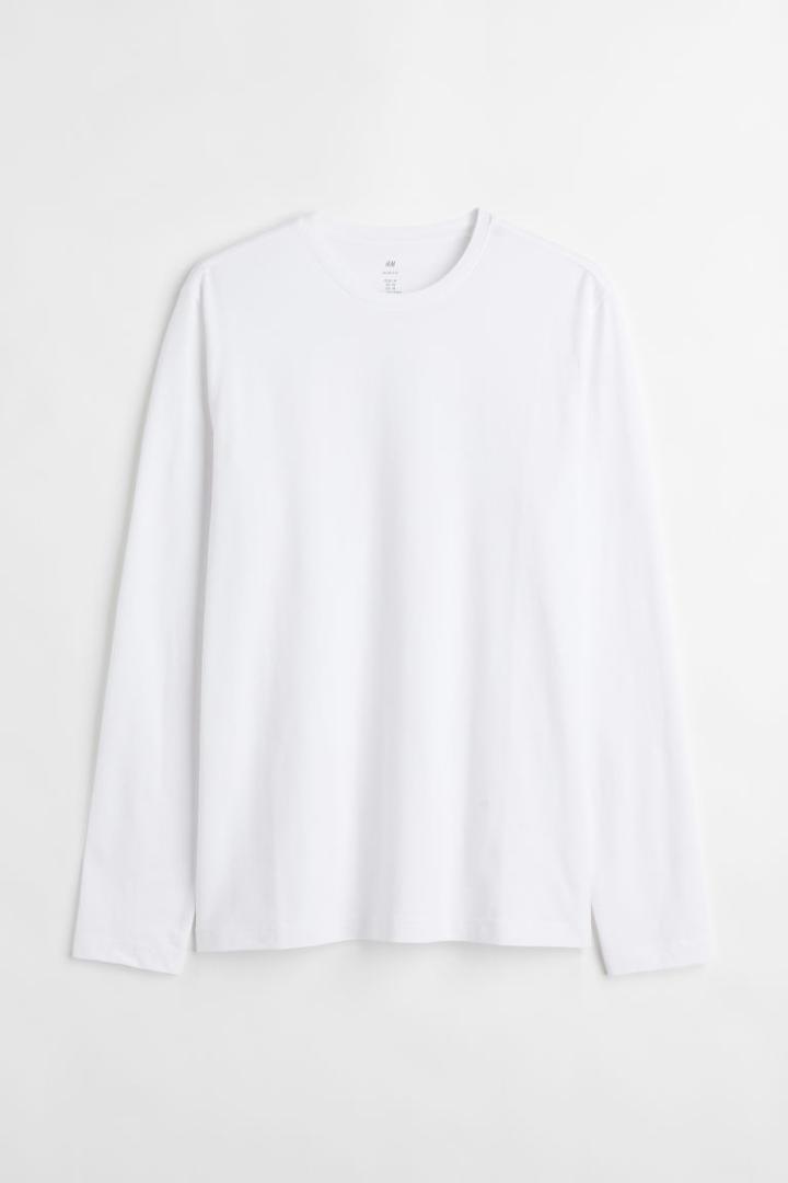 H & M - Slim Fit Jersey Shirt - White