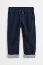 H & M - Lined Corduroy Joggers - Blue