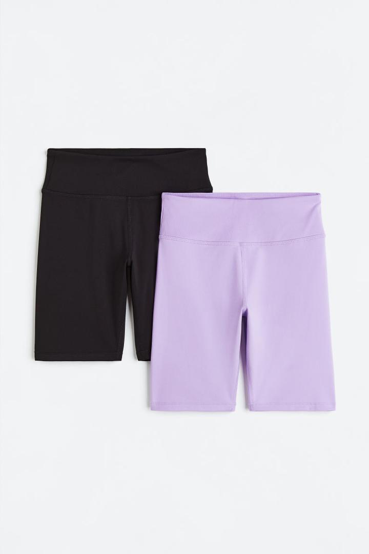 H & M - 2-pack Bike Shorts - Purple