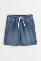 H & M - Cotton Denim Pull-on Shorts - Blue