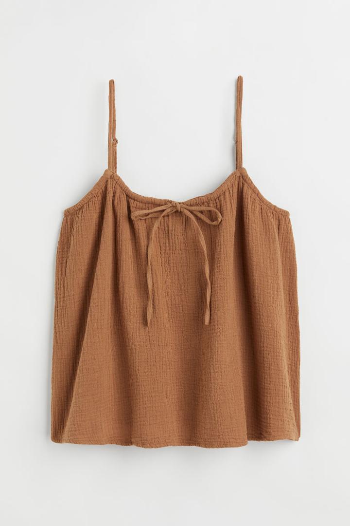 H & M - Bow-detail Camisole Top - Beige