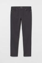 H & M - Slim Fit Twill Pants - Gray