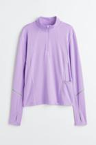 H & M - Drymove&trade; Half-zip Sports Top - Purple