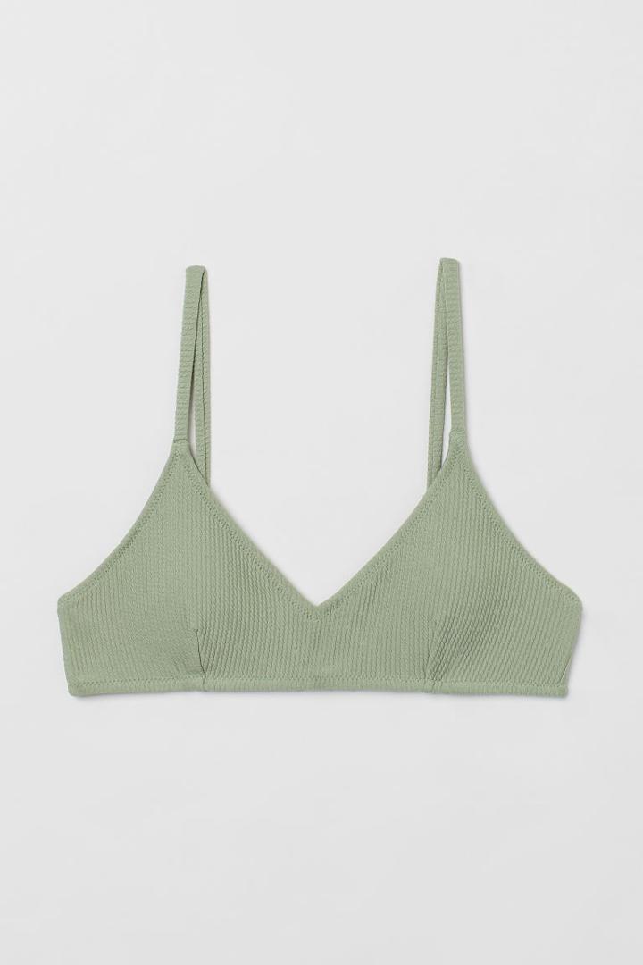 H & M - Padded Bikini Top - Green