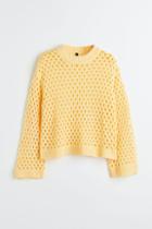 H & M - Hole-knit Sweater - Beige