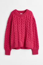 H & M - H & M+ Cable-knit Sweater - Pink