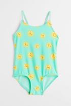 H & M - Patterned Swimsuit - Turquoise