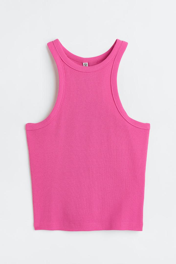 H & M - Crop Tank Top - Pink