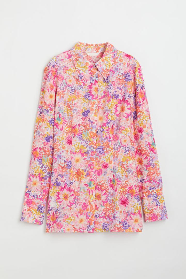 H & M - Patterned Shirt - Orange