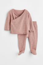 H & M - 2-piece Knit Cotton Set - Pink