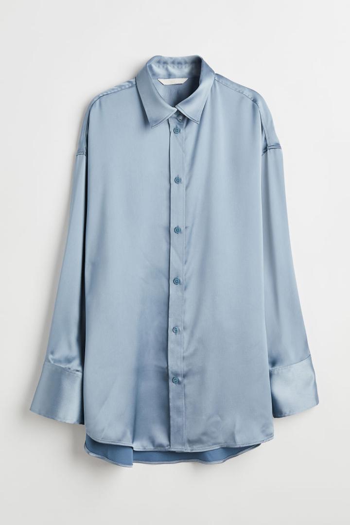 H & M - Oversized Blouse - Blue