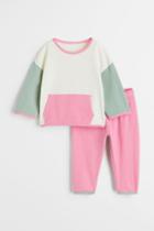 H & M - 2-piece Cotton Sweatshirt Set - Pink